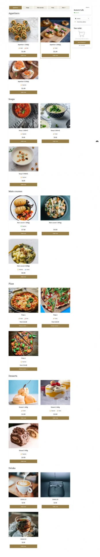 Autumn Cafe Menu template