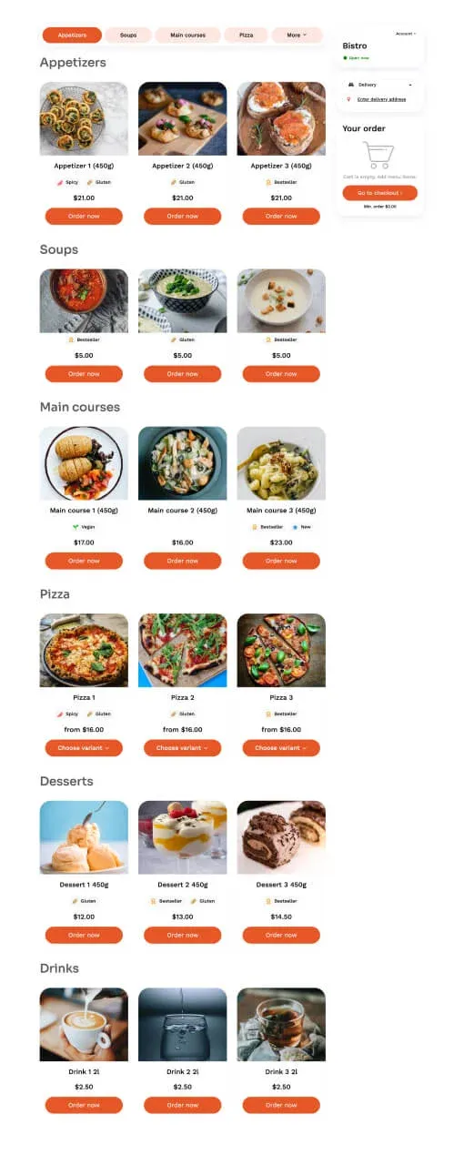 Bistro Menu template