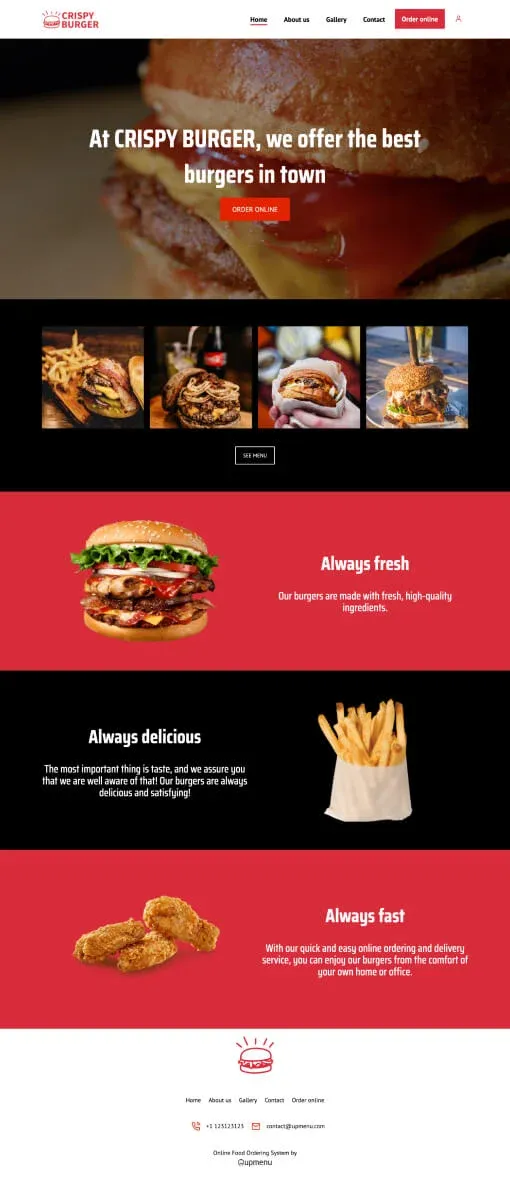 Crispy Burger website template