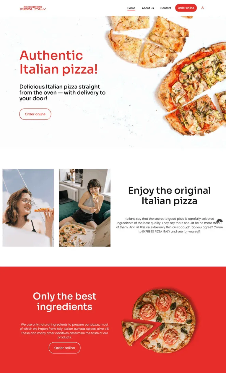 Express Pizza Italy website template
