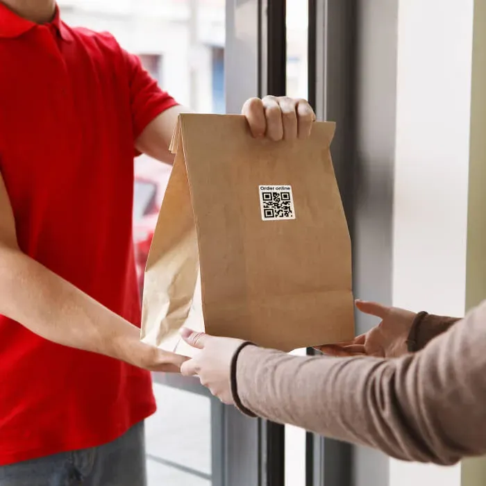 QR code on takeout packaging