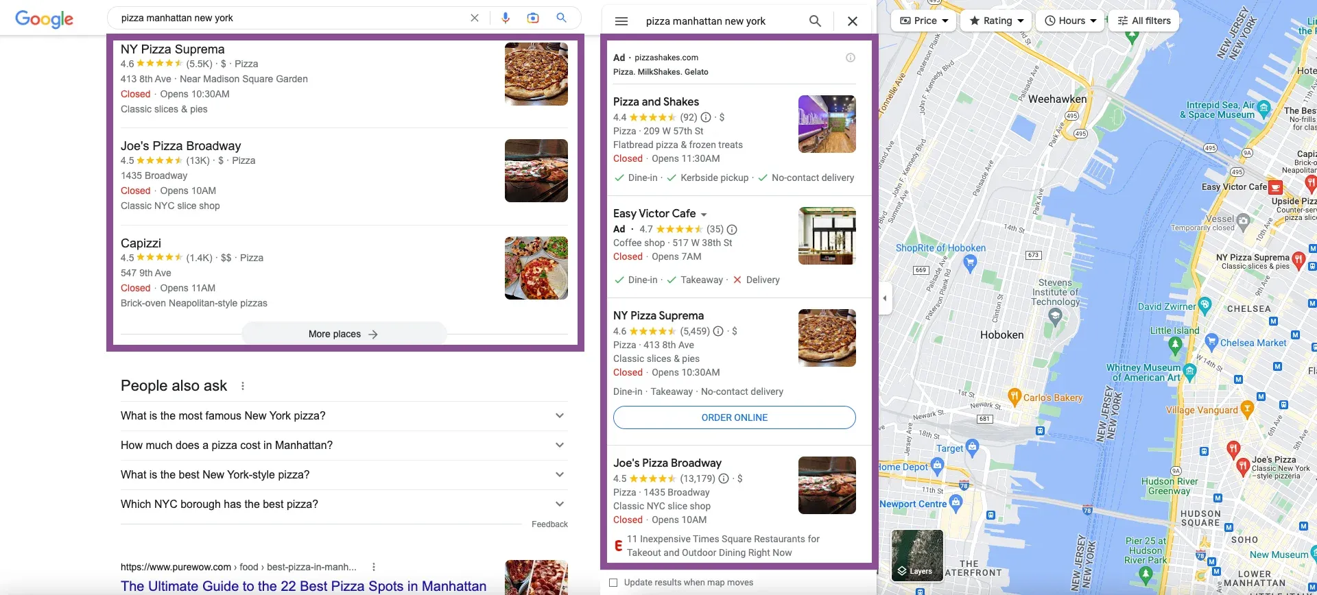 Google Business Profile For Restaurants - Where GBP displays in Google