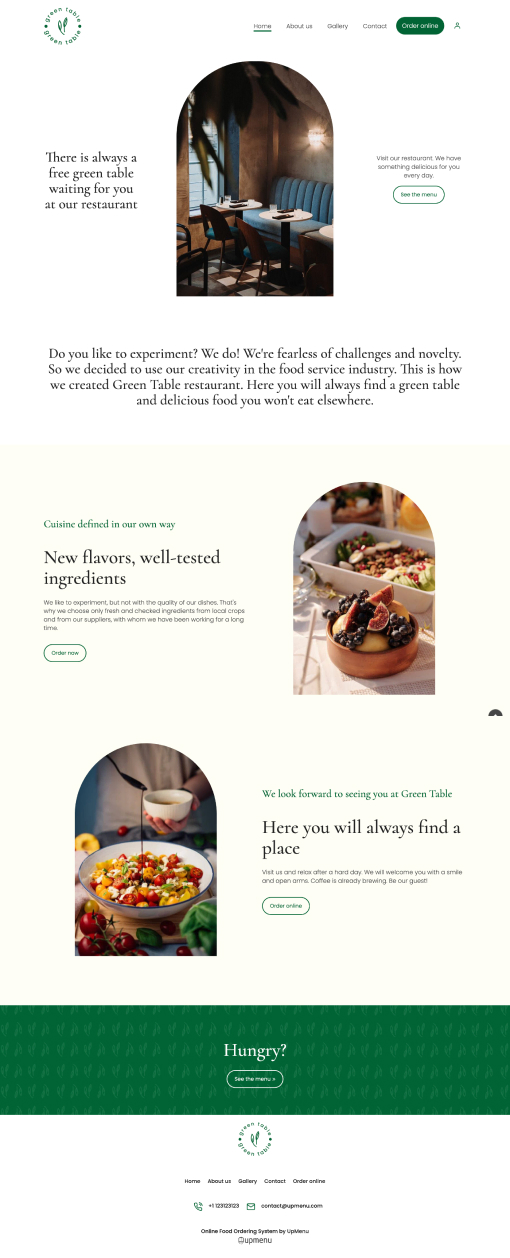 Green Table website template