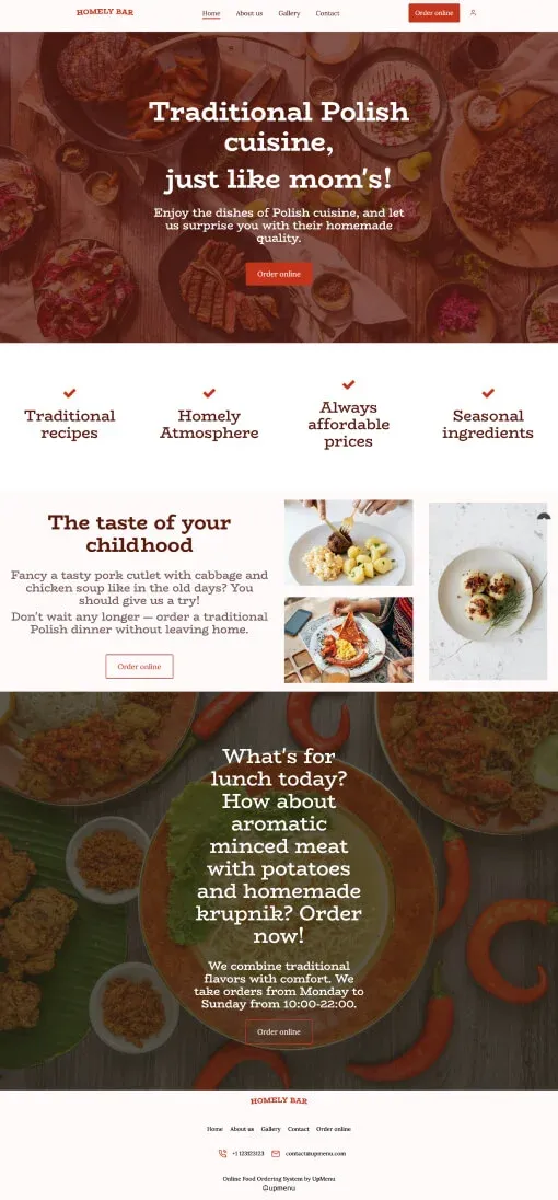 Homely Bar website template