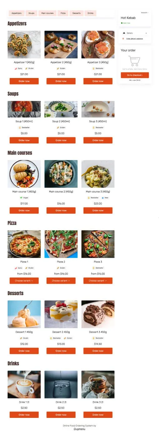Hot Kebab Menu template