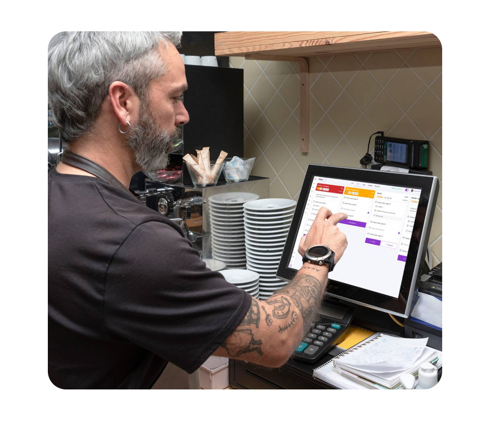 UpMenu Kitchen Display System — incoming orders queue with status tabs
