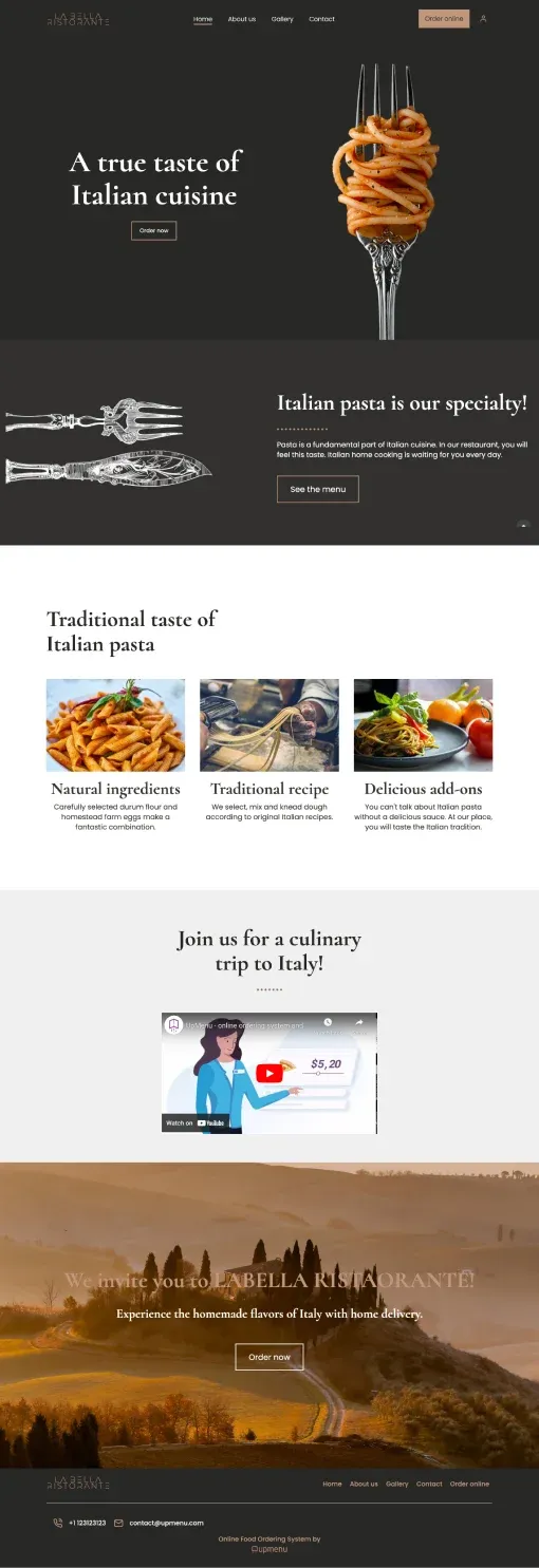 La Bella Ristorante website template