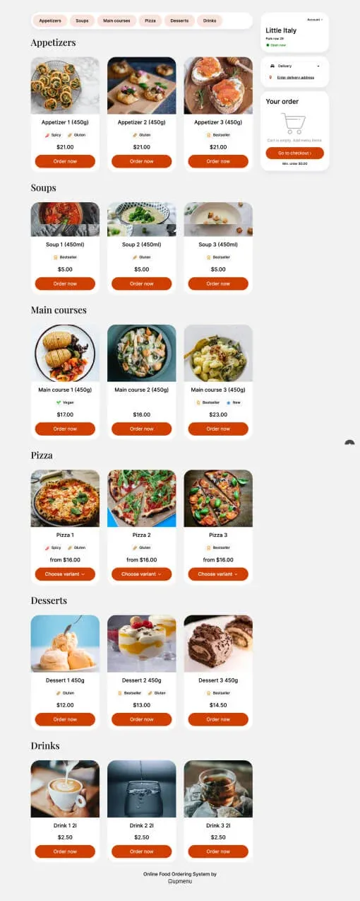 Little Italy Menu template