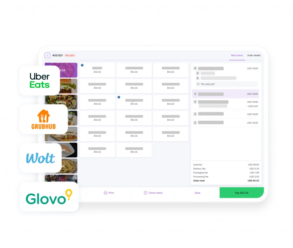 Mobile order management interface for restaurants