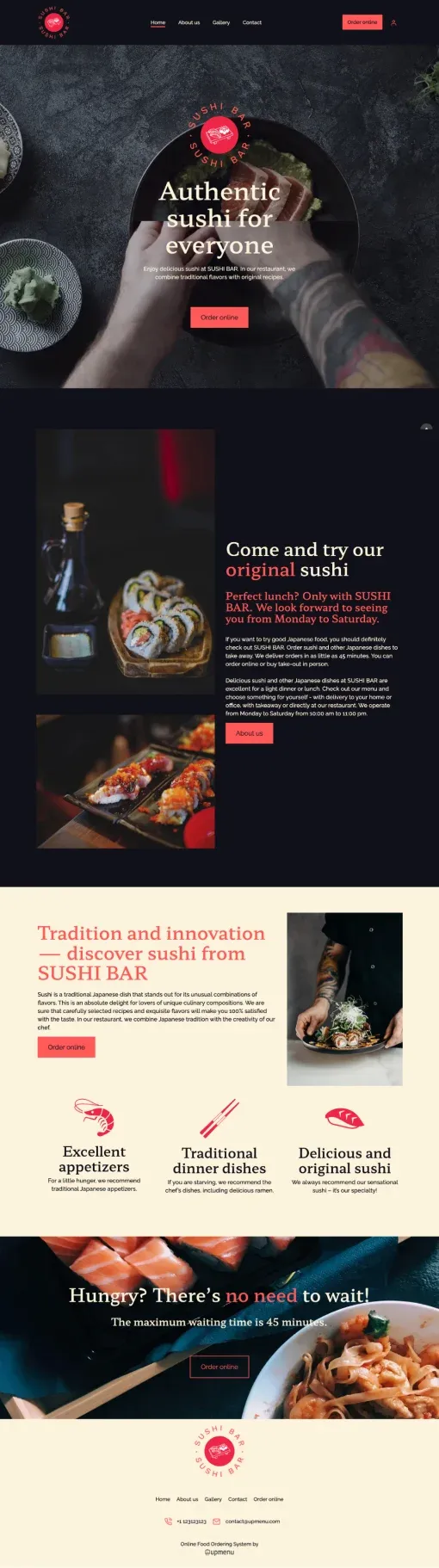 Sushi Bar website template