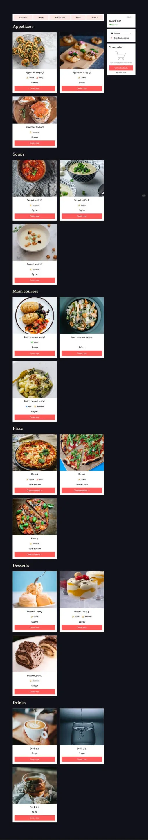 Sushi Bar Menu template