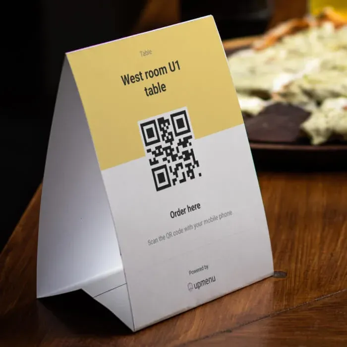 QR code table tent