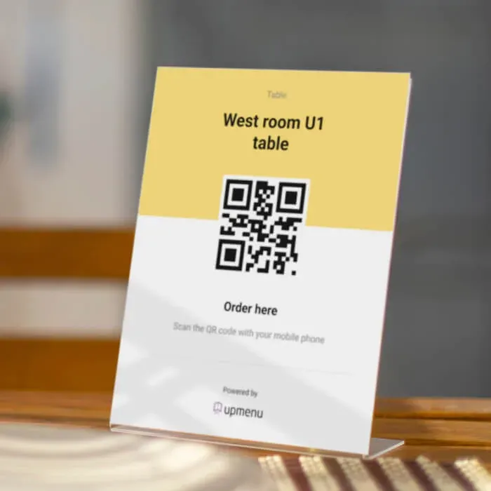 QR code tabletop insert