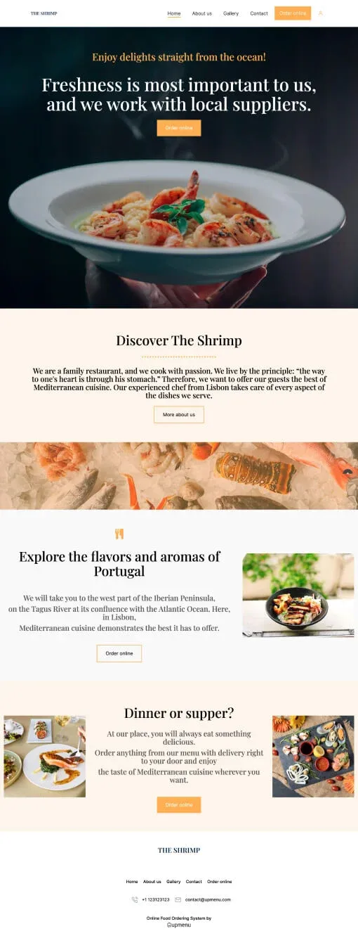 The Shrimp website template