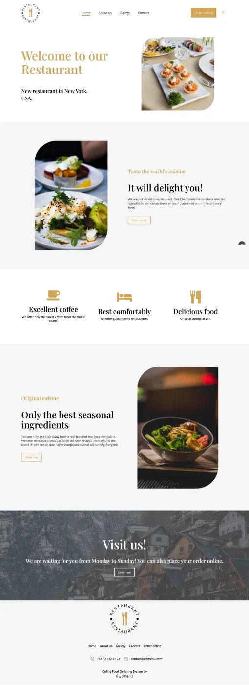 UpRestaurant website template