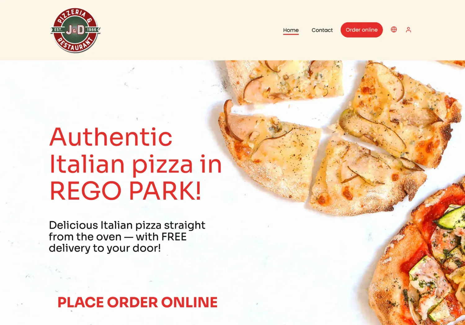 Restaurant website example 7