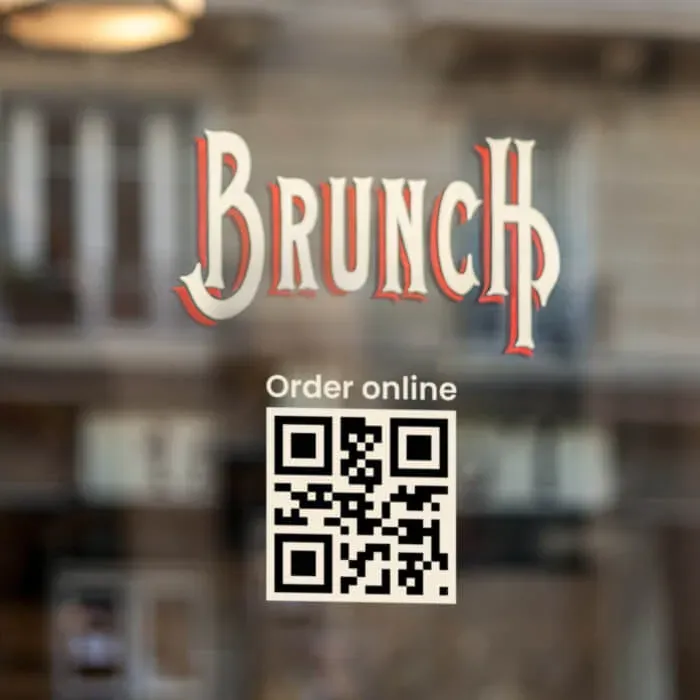 QR code on restaurant window