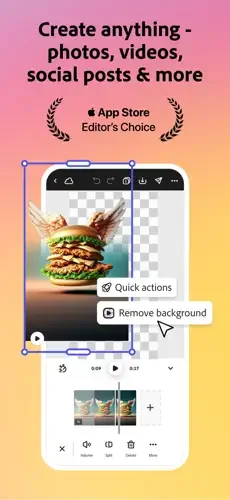 Adobe Express menu making app screenshot