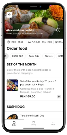 Sushi Kushi app screen