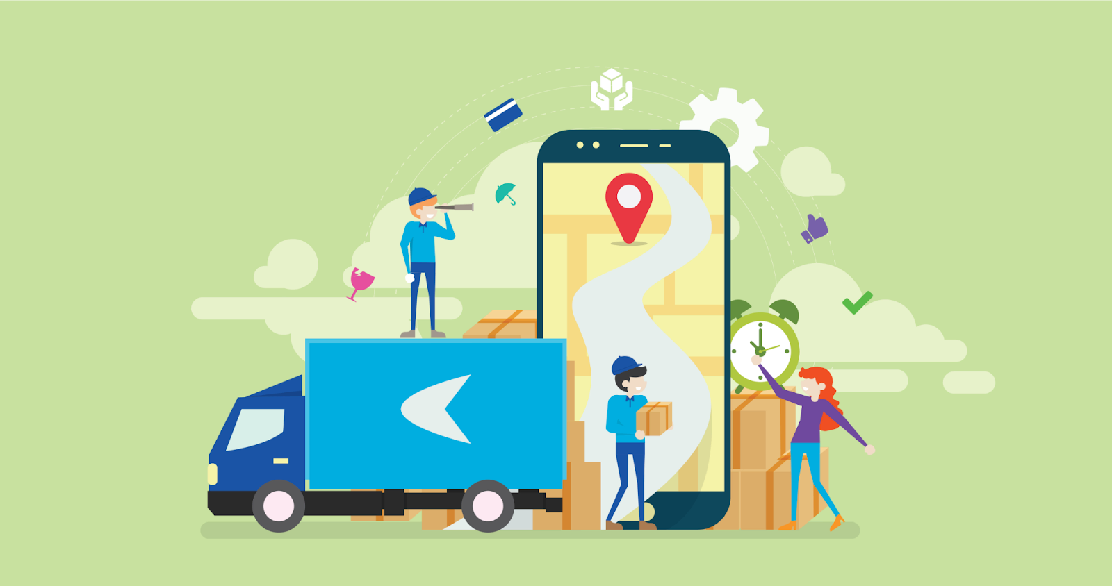 Illustration of contactless delivery benefits