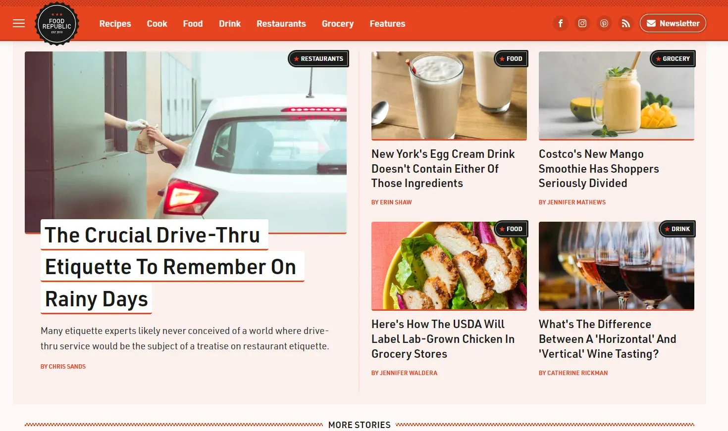 Food Republic is one of the best restaurant websites for getting the latest news and coverage on the newest happenings in and around the culinary world
