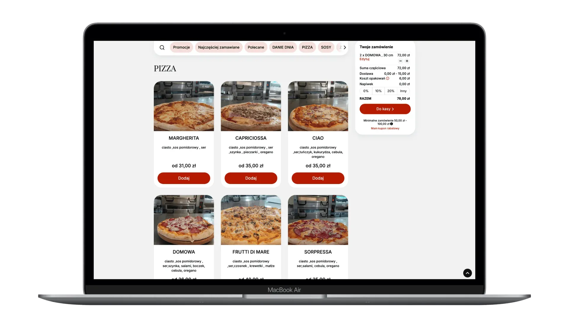 Bistro Żarełko - strona internetowa z zamówieniami online