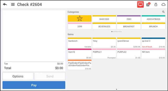 Aloha Cloud (NCR Voyix) POS system screenshot