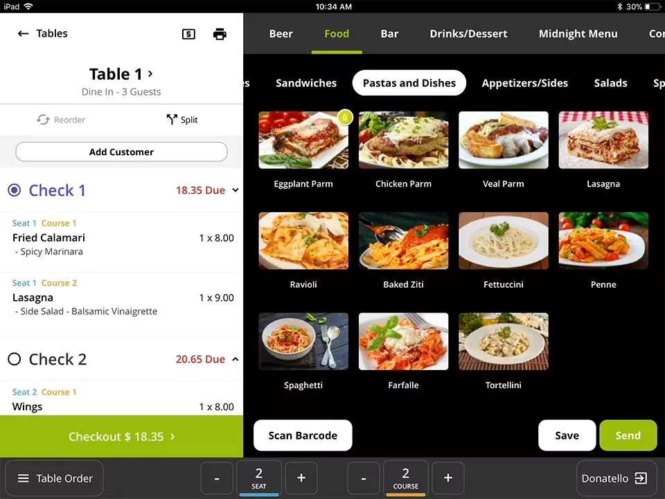 Lavu POS system screenshot