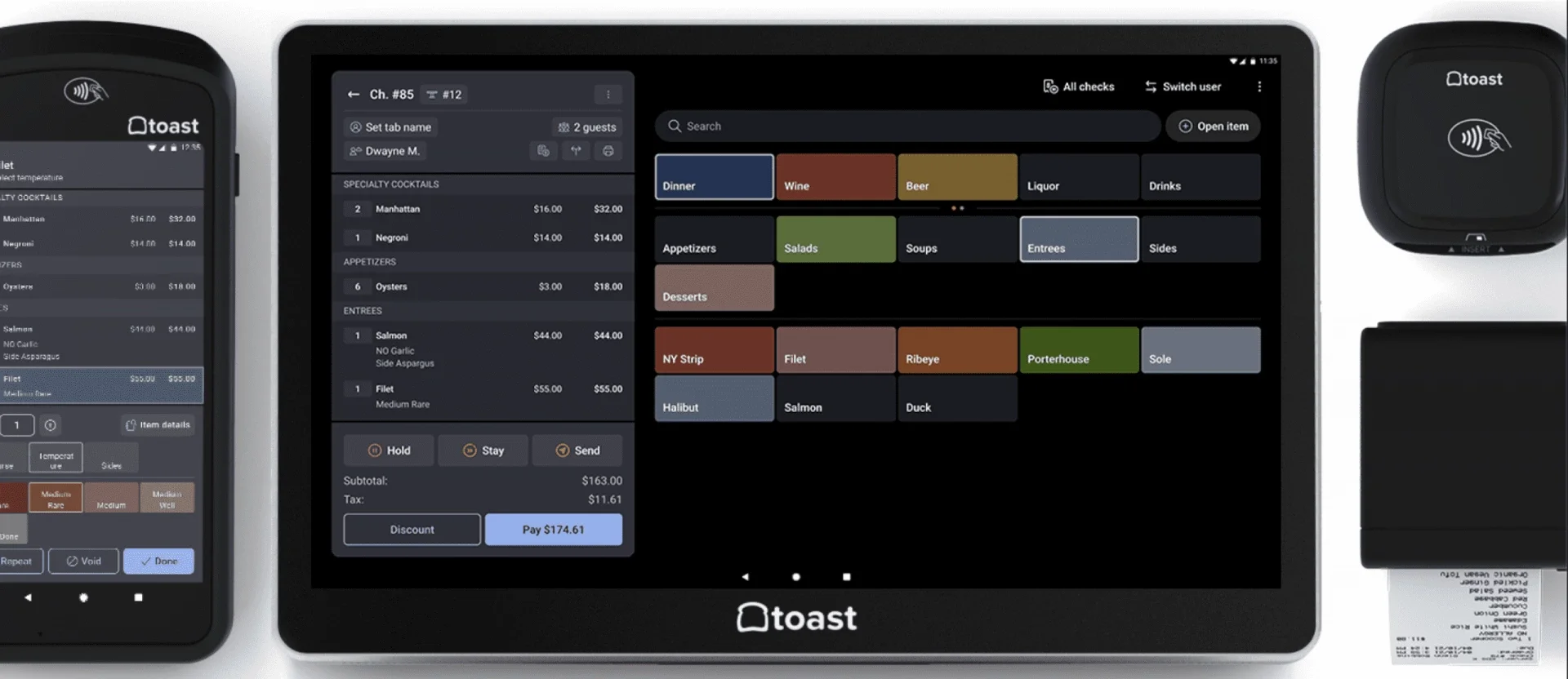 Toast POS system screenshot