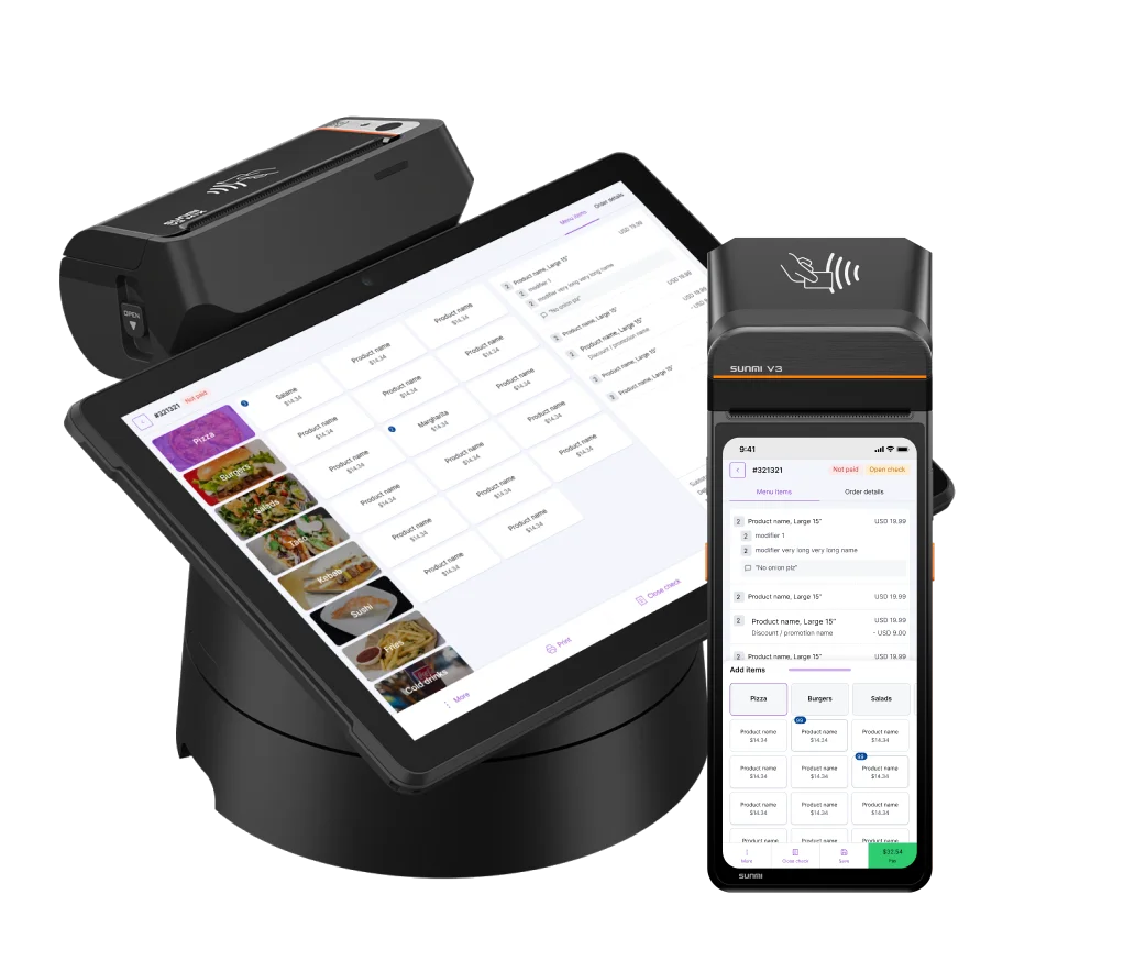 UpMenu POS system screenshot