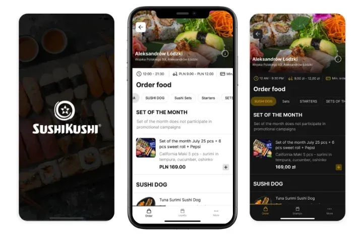 UpMenu customer Sushi Kushi branded app