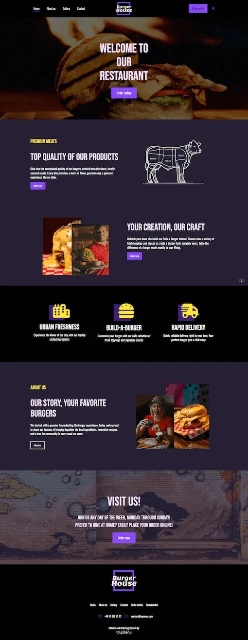 Burger House website template