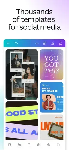 Canva menu making app screenshot