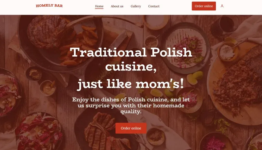 Bar website template