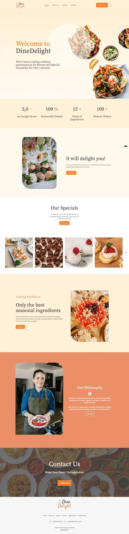 Dine Delight website template
