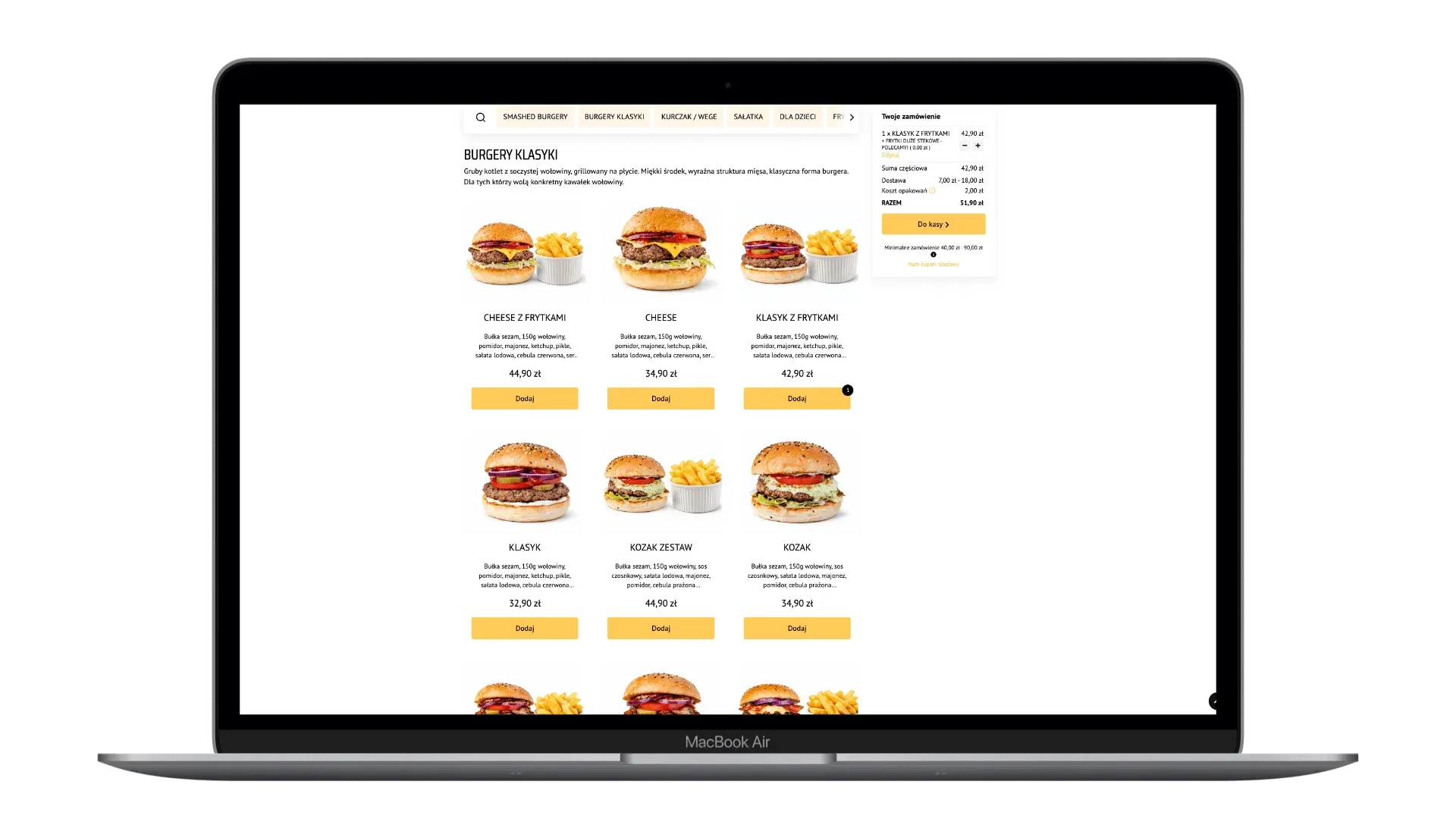 El Burro Burger - strona internetowa, widok 1