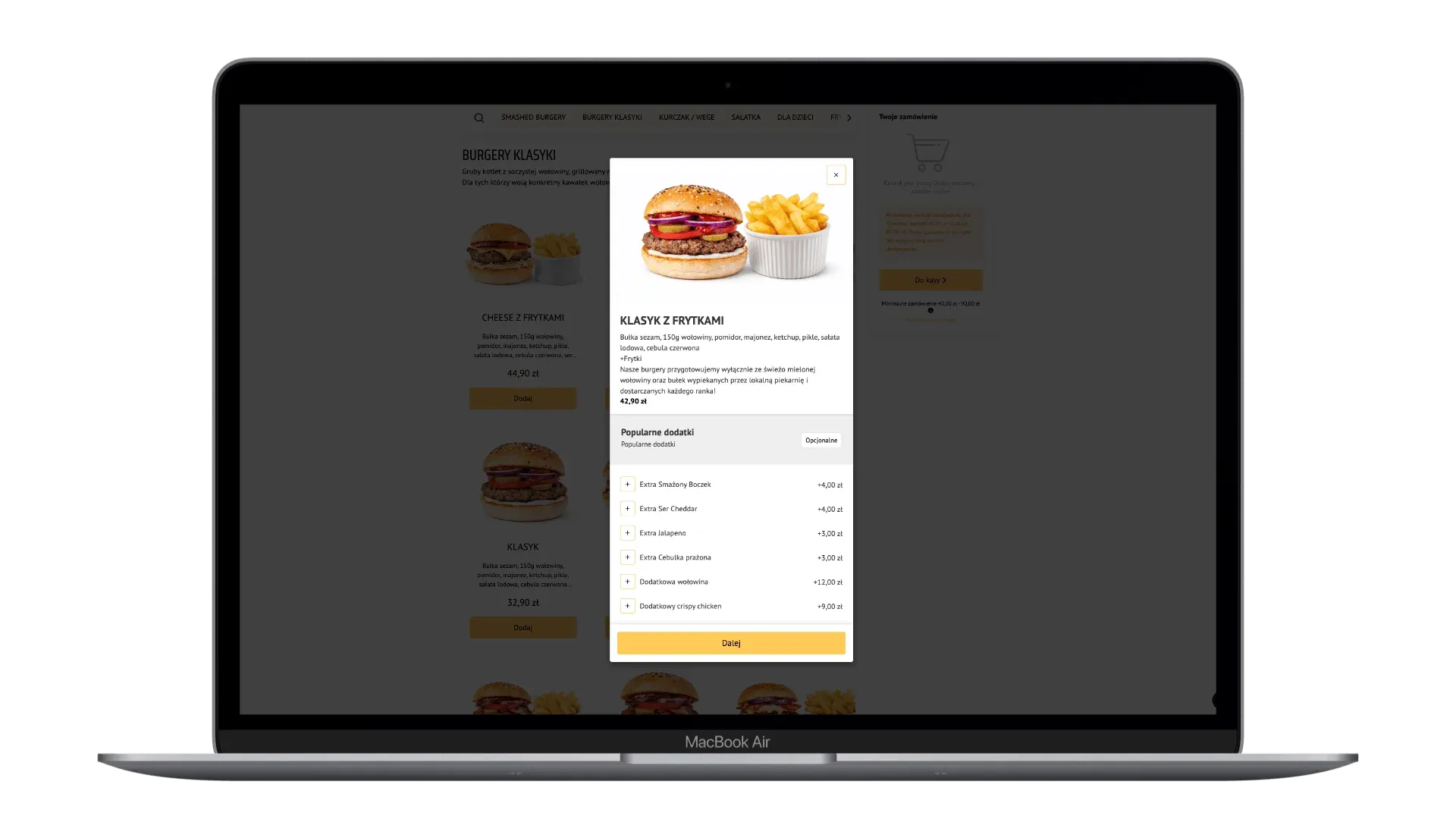 El Burro Burger - strona internetowa, widok 2