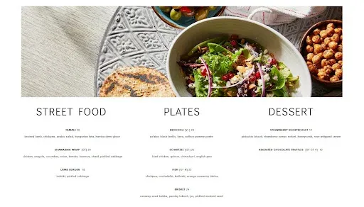 An example of an elegant restaurant menu design