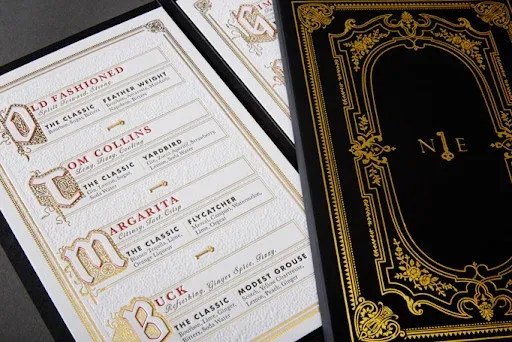 An elegant restaurant menu design