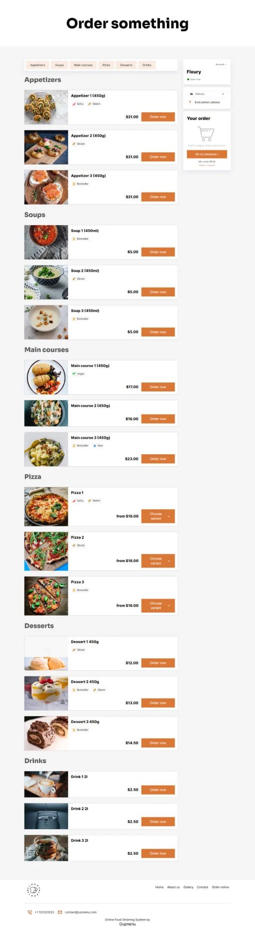 Floury Menu template