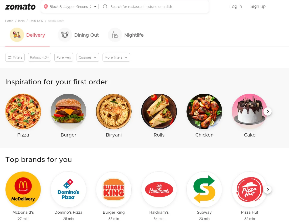 Although Zomato is one of the top food review websites, it’s better known for its food delivery services