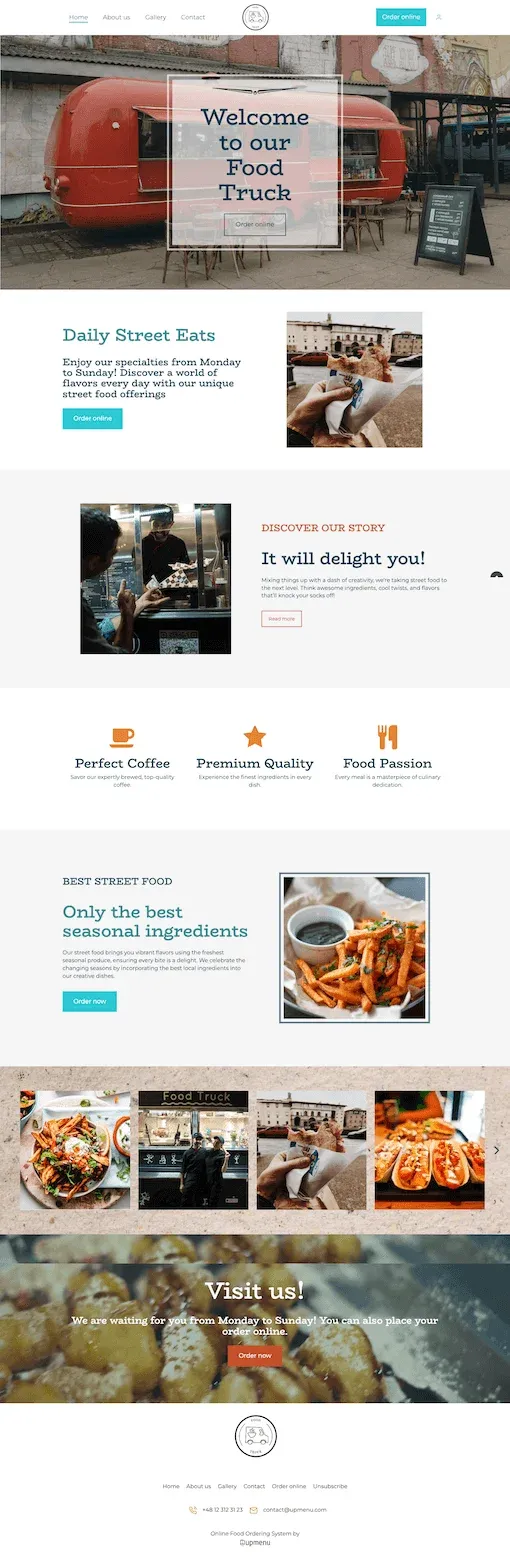 Food Truck website template