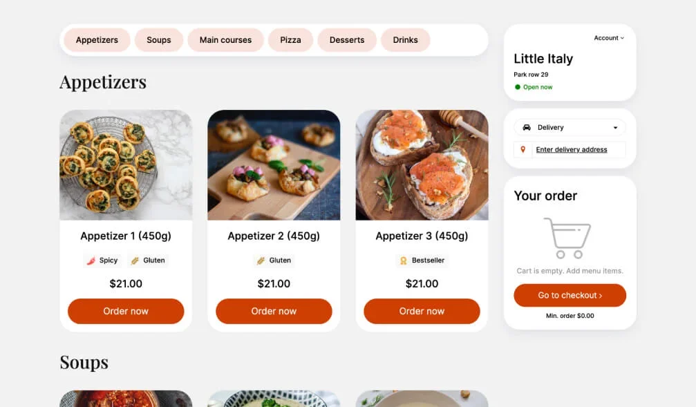 UpMenu as a GloriaFood alternative — marketing tools