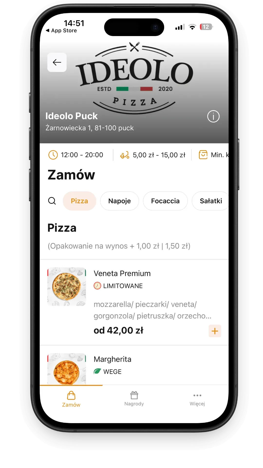 Ideolo - aplikacja mobilna, ekran 1