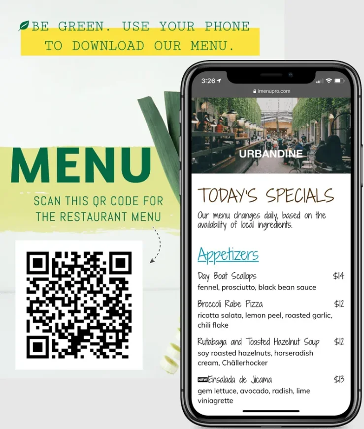 iMenuPro menu making app screenshot