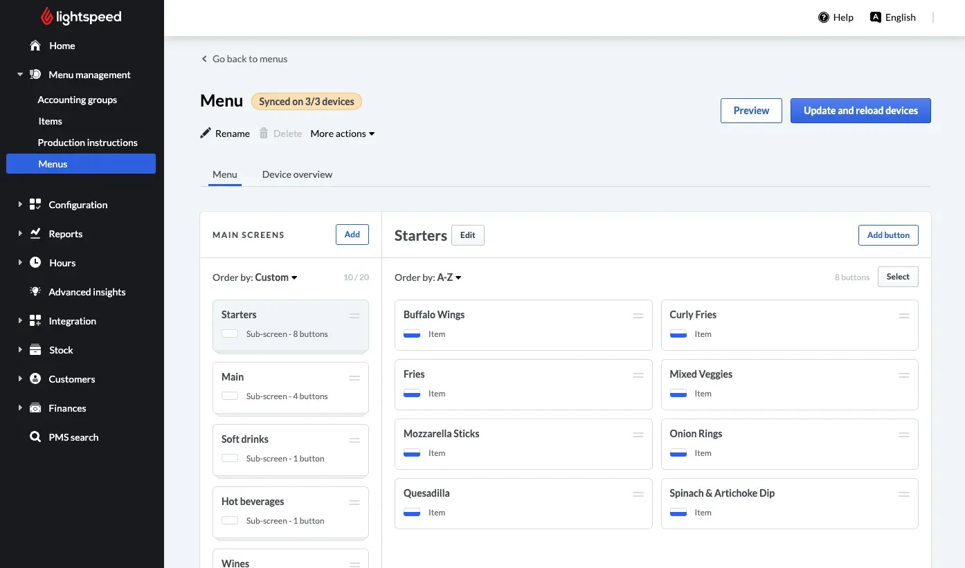 Lightspeed POS reporting and analytics dashboard