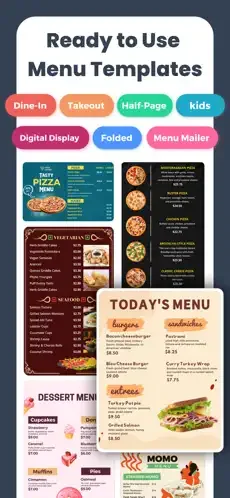 Lisi Menu Maker menu making app screenshot