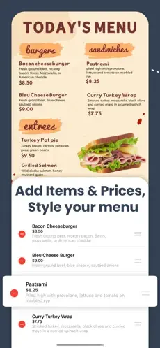Lisi Menu Maker menu making app screenshot