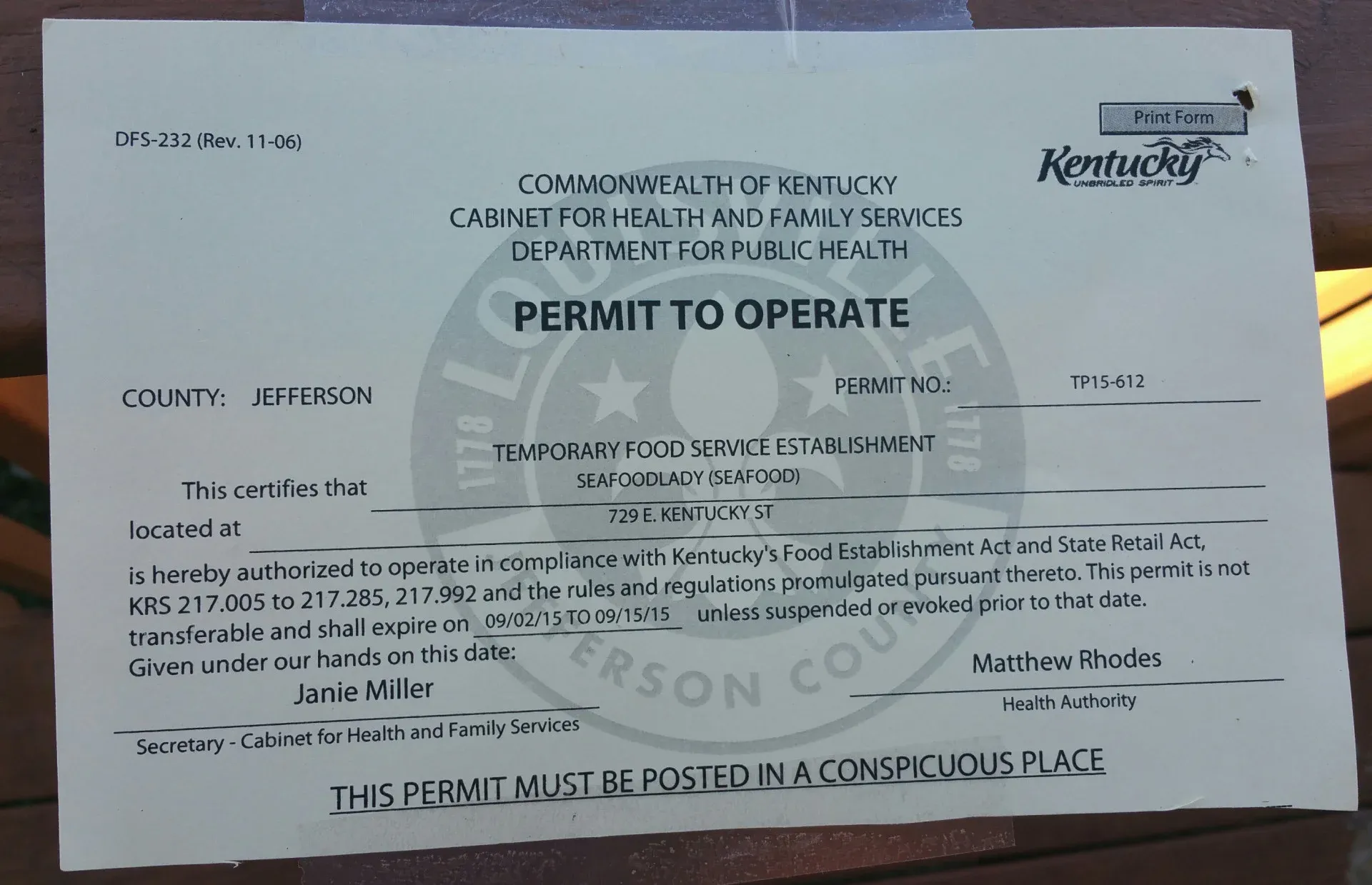 Getting a food permit is on the list of things to do before opening a restaurant