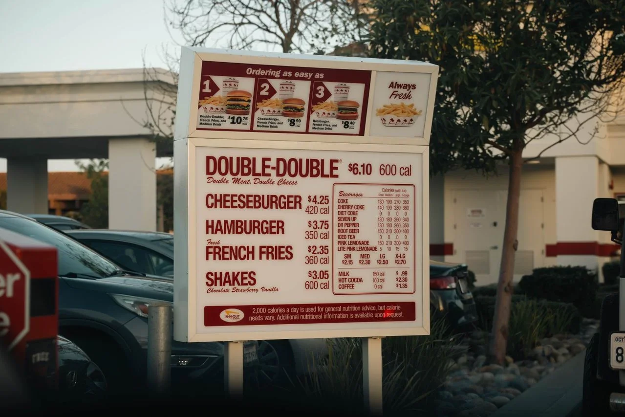Example of menu board